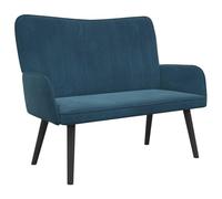 vidaXL Sofá de Dos Plazas Azul 115 x 61 x 87 cm Terciopelo, Sofá Moderno de Terciopelo, loveseat cómodo, Elegante y Compacto, diseño Minimalista Duradero