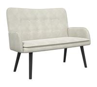vidaXL Sofá de Dos Plazas Crema 115 x 61 x 87 cm Terciopelo, Sala, Sofá de Terciopelo Moderno, Asientos Cómodos, Sillas Elegantes, Lounge Estiloso, Loveseat Acogedor