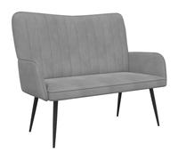 vidaXL Sofá de Dos Plazas Gris Claro 115 x 61 x 87 cm Terciopelo, Sofá Moderno de Terciopelo, loveseat cómodo, Elegante y Compacto, diseño Minimalista Duradero