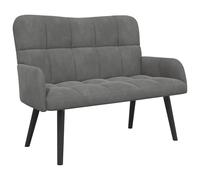 vidaXL Sofá de Dos Plazas Gris Oscuro 115 x 61 x 87 cm Terciopelo, Sofá Elegante para Sala, loveseat Moderno de Terciopelo, Cama Espacios Chicos