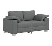 vidaXL Sofá Moderno de 2 Plazas en Gris Oscuro | Cojín de Textileno Resistente a Manchas | Muebles Cómodos para Sala de Estar | Sofá Compacto para Dos