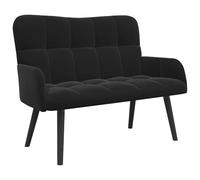 vidaXL Sofá de Dos Plazas Negro 115 x 61 x 87 cm Terciopelo, Sofá Elegante para Sala, loveseat Moderno de Terciopelo, Cama Espacios Chicos