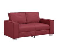 vidaXL Sofá de dos plazas Rojo vino 160 cm Cuero sintético, Sofá moderno para la sala de estar, Sofá rectangular cómodo, Sofá de cuero sintético duradero, Lounge ergonómico, Muebles urbanos con estilo
