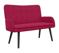 vidaXL Sofá de Dos Plazas Rojo Vino Tinto 115 x 61 x 87 cm Terciopelo, Sala, Sofá de Terciopelo Moderno, Asientos Cómodos, Sillas Elegantes, Lounge Estiloso, Loveseat Acogedor