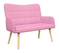 vidaXL Sofá de Dos Plazas Rosa 115 x 61 x 87 cm Tela, Sofá Amoroso contemporáneo, Asiento Moderno para tu Sala, cómodo y Compacto, Ideal para el hogar