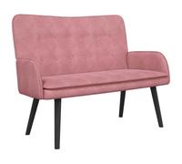 vidaXL Sofá de Dos Plazas Rosa 115 x 61 x 87 cm Terciopelo, Sala, Sofá de Terciopelo Moderno, Asientos Cómodos, Sillas Elegantes, Lounge Estiloso, Loveseat Acogedor