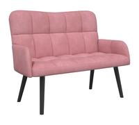 vidaXL Sofá de Dos Plazas Rosa 115 x 61 x 87 cm Terciopelo, Sofá Elegante para Sala, loveseat Moderno de Terciopelo, Cama Espacios Chicos