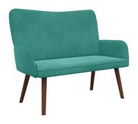 vidaXL Sofá de Dos Plazas Tuquesa 115 x 61 x 87 cm Terciopelo, Sofá Moderno de Terciopelo, Asiento Compacto, Duradero y ergonómico, ¡Mueble Estiloso para tu Sala
