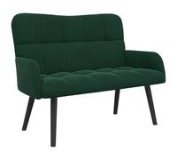 vidaXL Sofá de Dos Plazas Verde Oscuro 115 x 61 x 87 cm Terciopelo, Sofá Elegante para Sala, loveseat Moderno de Terciopelo, Cama Espacios Chicos