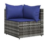 Vidaxl sofá de esquina de jardín con cojines ratán sintético gris