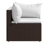 Vidaxl sofá de esquina de jardín con cojines ratán sintético marrón