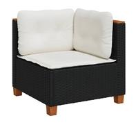 Vidaxl sofá de esquina de jardín con cojines ratán sintético negro