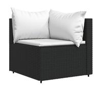 Vidaxl sofá de esquina de jardín con cojines ratán sintético negro