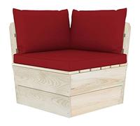 vidaXL Abeto Impregnado Sofá de Esquina de Palets de Jardín Cojines Asiento Silla Sala de Estar Salón Terraza Patio Exterior Estable Balcón Seccional
