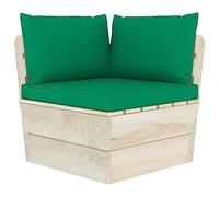 vidaXL Abeto Impregnado Sofá de Esquina de Palets de Jardín Cojines Asiento Silla Sala de Estar Salón Terraza Patio Seccional Exterior Balcón Estable