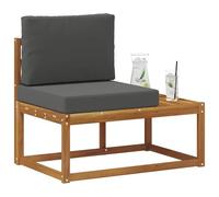 vidaXL Sofá de Esquina Exterior Natural y Antracita 91 x 63 x 73 cm, Muebles de balcón, Madera de Acacia Moderna, diseño Duradero Resistente a la Intemperie, Uso Exterior versátil, Unidad de relajaci