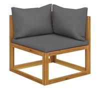 Vidaxl sofá de esquina seccional y cojín gris oscuros madera de acacia