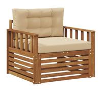vidaXL Sofá de Exterior Madera de Acacia Sólida y Poliéster, Muebles de Jardín, Sofá Exterior Moderno, Conjunto Seccional, Relax en la Terraza