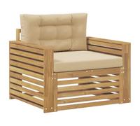 vidaXL Sofá de Exterior Poliéster y Beige