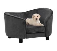 Vidaxl sofá de felpa gris oscuro para perros