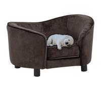 Vidaxl sofá de felpa marrón para perros