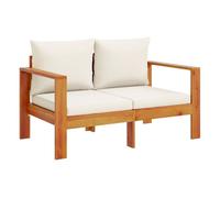 vidaXL Sofá de jardín 2 plazas con Cojines Madera Maciza de Acacia, sofá de Exterior, sofá, sillón de Exterior, sillón, sillón de jardín