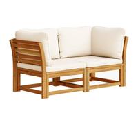 vidaXL Sofá de Jardín 2 Plazas con Cojines, Sillas con Respaldos, Asientos Modulares, Muebles para Patio Terraza, Madera Maciza de Acacia