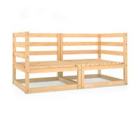 Sofá De Jardín 2 Plazas Madera Maciza Pino Vidaxl