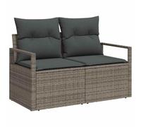vidaXL Sofá de jardín con cojín Gris 120 x 62 x 69cm ratán sintético, Sofá Exterior Moderno y Resistente, Lounge Rectangular de Ratan sintético, Asientos en el jardín para Relajarse