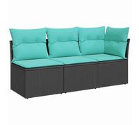 vidaXL Sofá de jardín con cojín Negro 172 x 62 x 69 cm Poliratán | Reorganiza con facilidad para que se ajuste a tu espacio, Hecho para durar en el exterior, Cojines suaves que hacen que