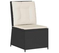 vidaXL Sofá de jardín con cojín Negro y Crema ratán sintético, Sofá de Jardín Moderno, Asientos Rectangulares al Aire Libre, Muebles Resistentes a la Intemperie, Relajar