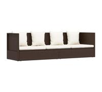 vidaXL Tumbona Sofá de Jardín con Cojines Sillón Silla Patio Exterior Aire Libre Balcón Asiento Decoración Mueble Comedor Restaurante Ratán Sintético Marrón