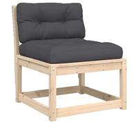 vidaXL Sofá de Jardín con Cojines, Sillón con Respaldo, Asiento Exterior, Mueble Modular para Patio Balcón Terraza, Madera Maciza de Pino