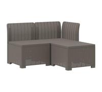 vidaXL Sofá de Jardín de 3 Plazas Look Ratan PP Gris Claro, Sofá Resistente al Clima para jardín, balcón, Invernadero, Patio, Ideal para Disfrutar al Aire Libre