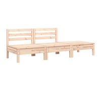 vidaXL Sofá de Jardín de 3 Plazas, Sofá Esquinero Exterior, Asiento Modular, Mueble para Patio Terraza Balcón, Madera Maciza de Pino