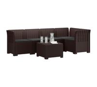 vidaXL Sofá de Jardín de 5 Plazas con Cojines Estilo Ratan PP Marrón, Sofá Exterior Elegante, Aspecto de ratán Moderno, Resistente al Clima, fácil de cuidar, Ideal para tu balcón