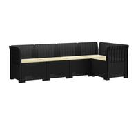 vidaXL Sofá de Jardín de 5 Plazas con Cojines Estilo Ratan PP, Sofá de jardín Moderno, Asiento Exterior Resistente al Clima, sillón de ratán, Material de Polipropileno UV