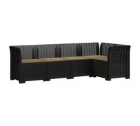 vidaXL Sofá de Jardín de 5 Plazas con Cojines Estilo Ratan PP, Sofá de jardín Moderno, Asiento Exterior Resistente al Clima, sillón de ratán, Material de Polipropileno UV