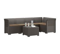 vidaXL Sofá de Jardín de 5 Plazas con Cojines Estilo Ratan PP, Sofá Exterior Elegante, Aspecto de ratán Moderno, Resistente al Clima, fácil de cuidar, Ideal para tu balcón