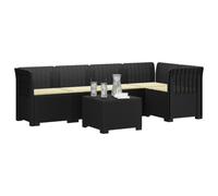 vidaXL Sofá de Jardín de 5 Plazas con Cojines Estilo Ratan PP, Sofá Exterior Elegante, Aspecto de ratán Moderno, Resistente al Clima, fácil de cuidar, Ideal para tu balcón