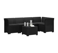 vidaXL Sofá de Jardín de 5 Plazas con Cojines Estilo Ratan PP, Sofá Exterior Elegante, Aspecto de ratán Moderno, Resistente al Clima, fácil de cuidar, Ideal para tu balcón