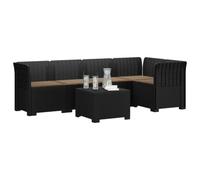 vidaXL Sofá de Jardín de 5 Plazas con Cojines Estilo Ratan PP, Sofá Exterior Elegante, Aspecto de ratán Moderno, Resistente al Clima, fácil de cuidar, Ideal para tu balcón