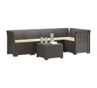 vidaXL Sofá de Jardín de 5 Plazas con Cojines Estilo Ratan PP, Sofá Exterior Elegante, Aspecto de ratán Moderno, Resistente al Clima, fácil de cuidar, Ideal para tu balcón