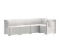 vidaXL Sofá de Jardín de 5 Plazas Estilo Ratan PP Blanco, Sofá de jardín Moderno, Asiento Exterior Resistente al Clima, sillón de ratán, Material de Polipropileno UV