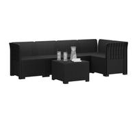 vidaXL Sofá de Jardín de 5 Plazas Estilo Ratan PP Gris Antracita, Sofá Exterior Elegante, Aspecto de ratán Moderno, Resistente al Clima, fácil de cuidar, Ideal para tu balcón