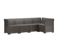 vidaXL Sofá de Jardín de 5 Plazas Estilo Ratan PP Gris Claro, Sofá de jardín Moderno, Asiento Exterior Resistente al Clima, sillón de ratán, Material de Polipropileno UV
