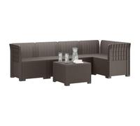 vidaXL Sofá de Jardín de 5 Plazas Estilo Ratan PP Gris Claro, Sofá Exterior Elegante, Aspecto de ratán Moderno, Resistente al Clima, fácil de cuidar, Ideal para tu balcón