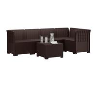 vidaXL Sofá de Jardín de 5 Plazas Estilo Ratan PP Marrón, Sofá Exterior Elegante, Aspecto de ratán Moderno, Resistente al Clima, fácil de cuidar, Ideal para tu balcón