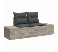 vidaXL Sofá de jardín de Dos plazas sin Almacenamiento ni Cojines, Hecho de ratán sintético Gris. Es Resistente a la Intemperie balcón o Patio. Tiene un diseño Moderno, Ideal para