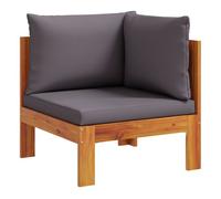 Vidaxl sofá de jardín de esquina con cojines madera maciza de acacia